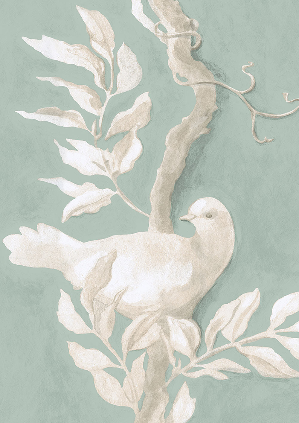 Doves Room Wallpaper - Green