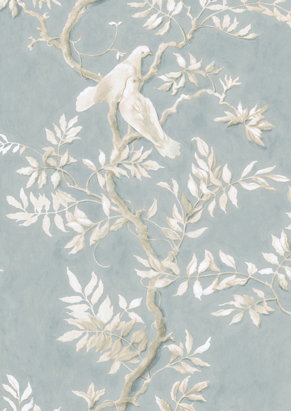 Doves Wallpaper - Silver 