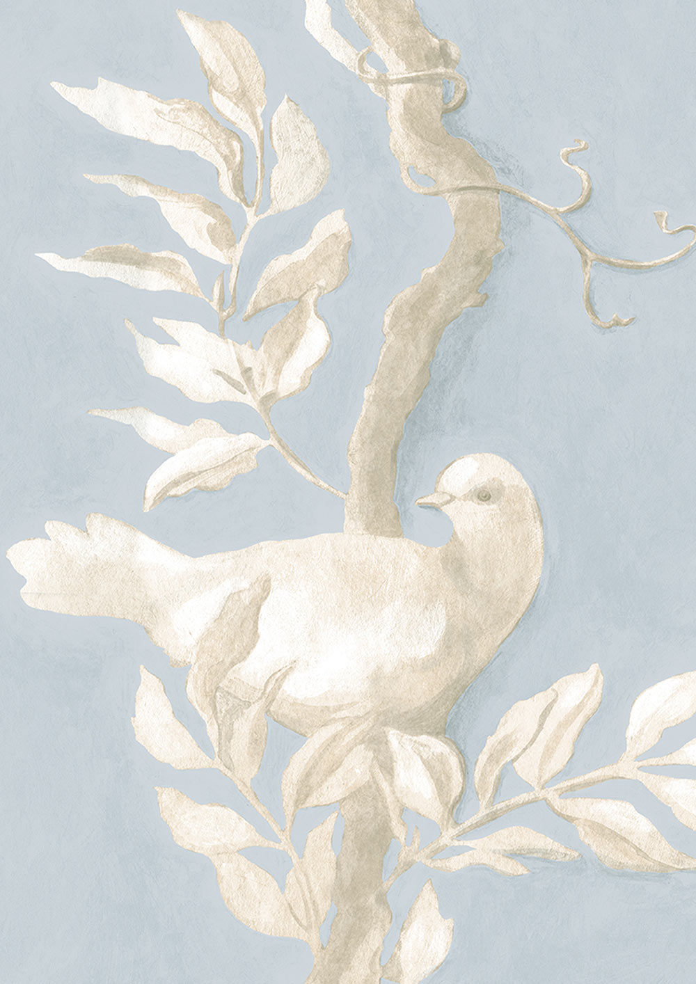 Doves Room Wallpaper - Blue