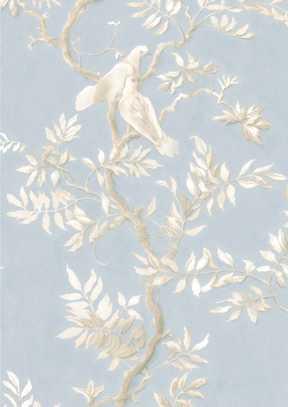 Doves Wallpaper - Blue 