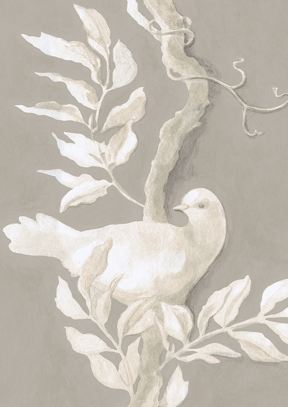 Doves Wallpaper - Gray - Lewis & Wood