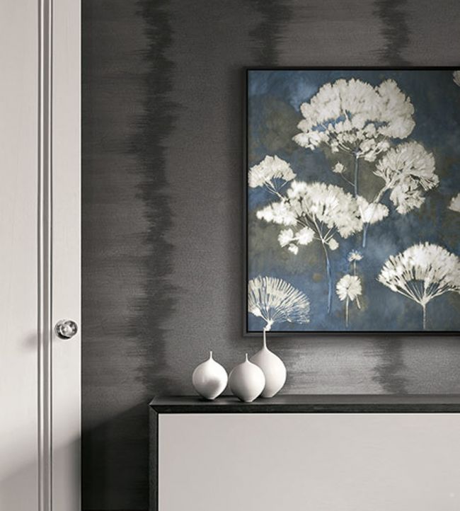 Painterly Stripe Room Wallpaper - Gray