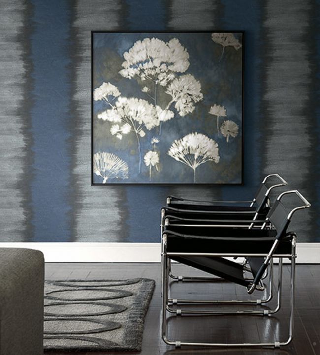 Painterly Stripe Room Wallpaper - Black