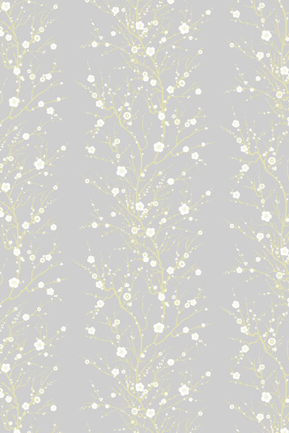 Blossom Branch Wallpaper - Gray