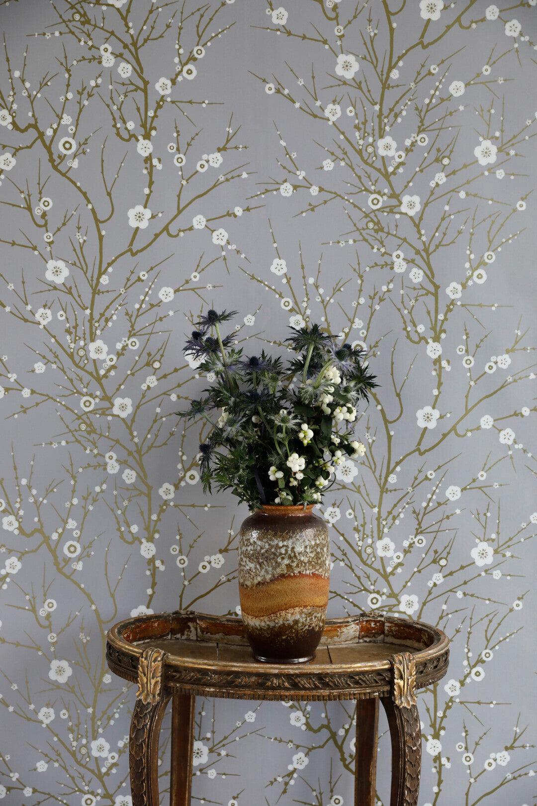 Blossom Branch Room Wallpaper 2 - Gray