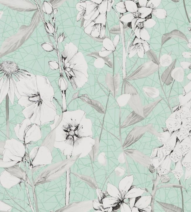 Emilie Wallpaper - Aqua - PDG1050/02 - Designers Guild