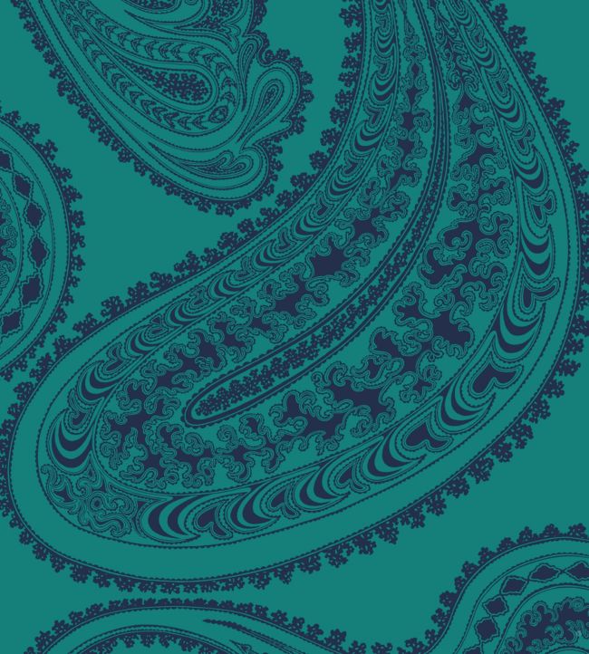 Rajapur Velvet Fabric - Teal - Cole & Son