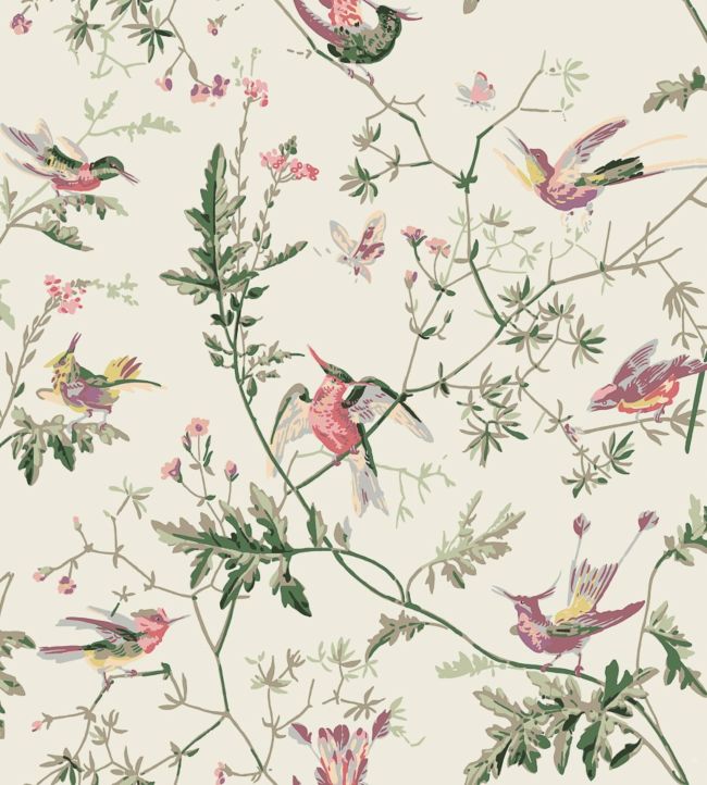 Hummingbirds Fabric - Pink  - Cole & Son