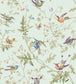 Hummingbirds Fabric - Teal - Cole & Son
