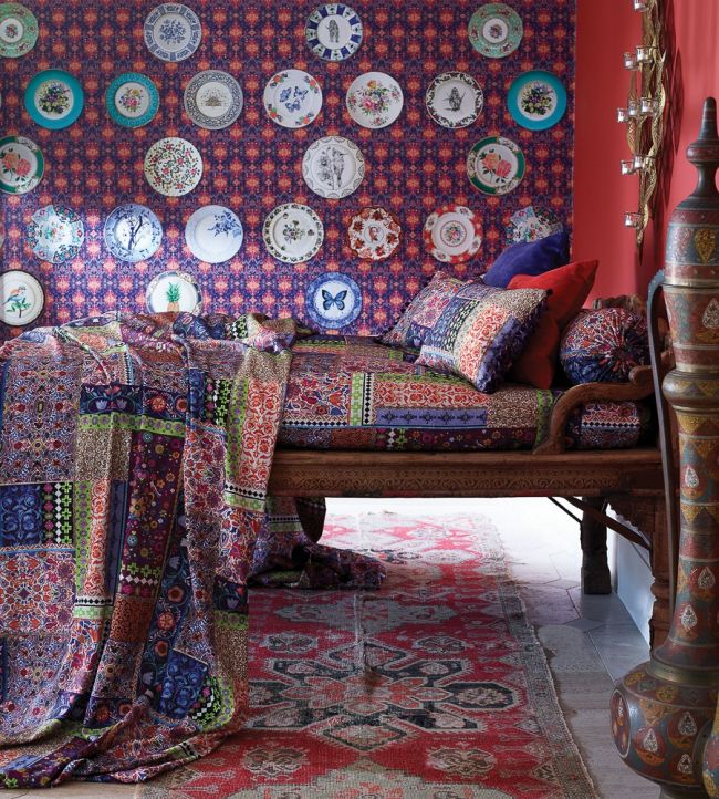 Folklore Room Fabric - Blue