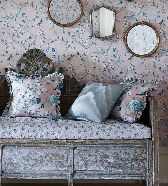 Rosanna Trellis Room Fabric - Pink