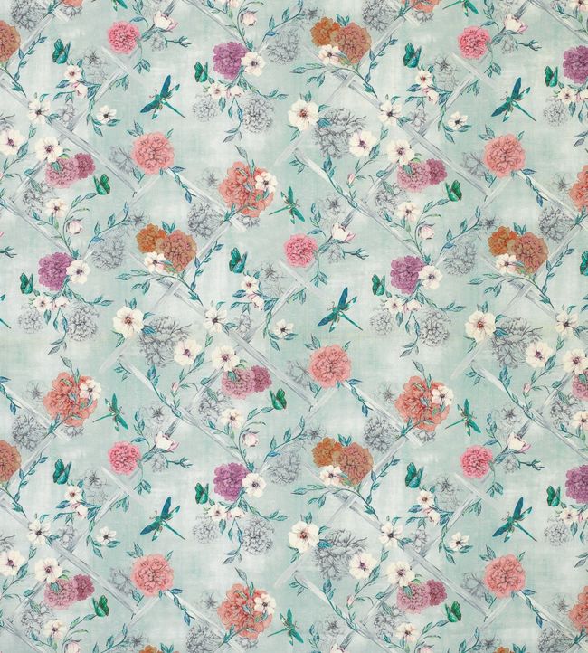 Rosanna Trellis Fabric - Teal