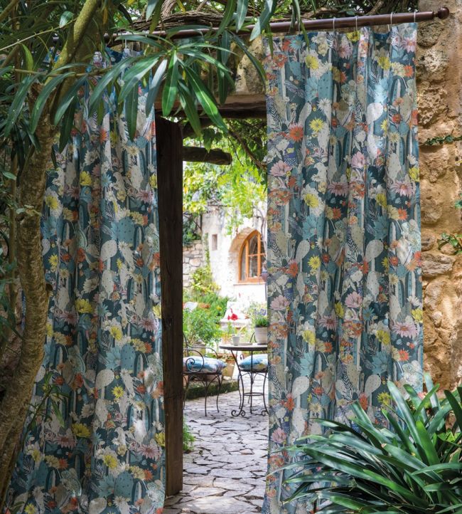 Cactus Garden Room Fabric - Blue