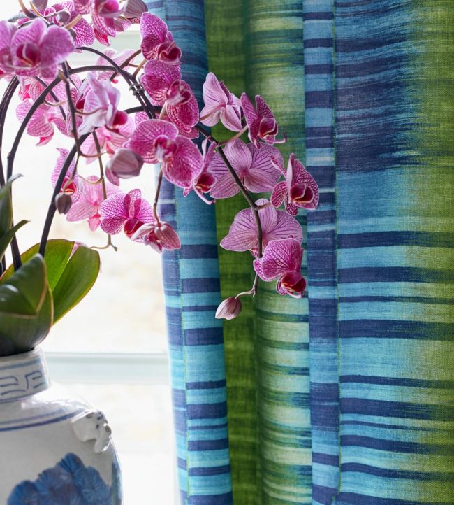 Mekong Stripe Room Fabric - Green