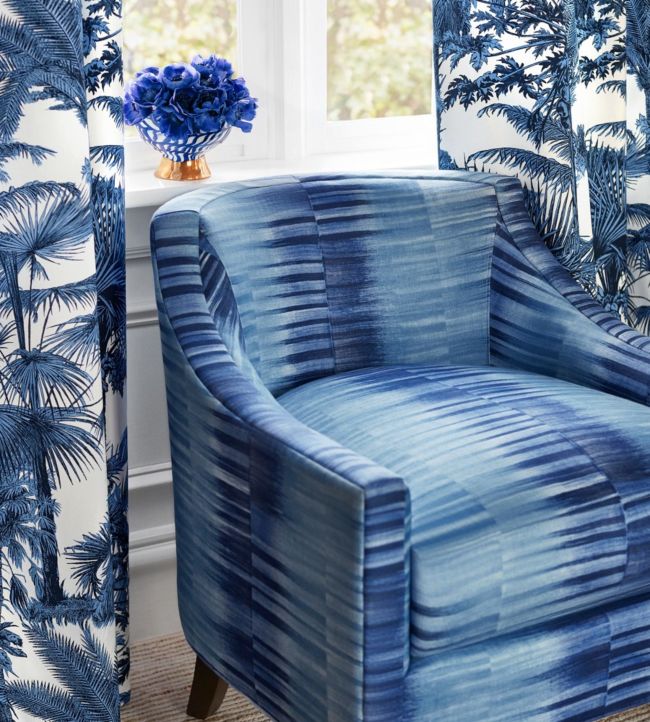 Mekong Stripe Room Fabric - Blue