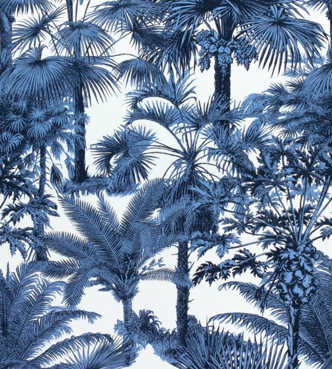 Palm Botanical Fabric - Blue 