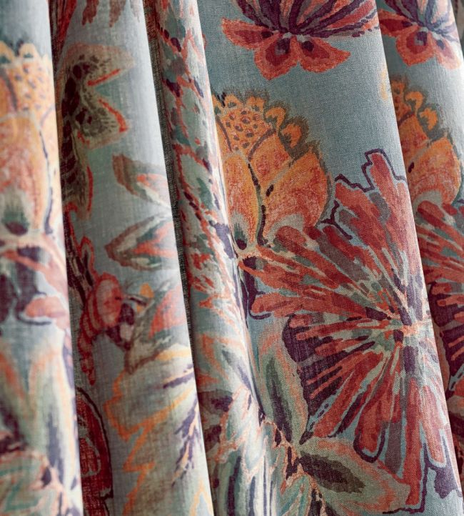 Floral Gala Room Fabric - Red