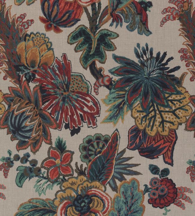 Floral Gala Fabric - Red 