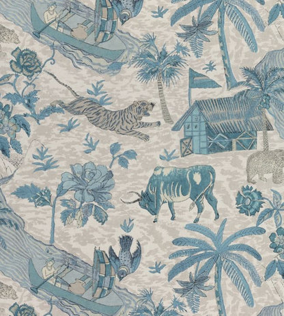 Tiger Reserve Fabric - Blue 