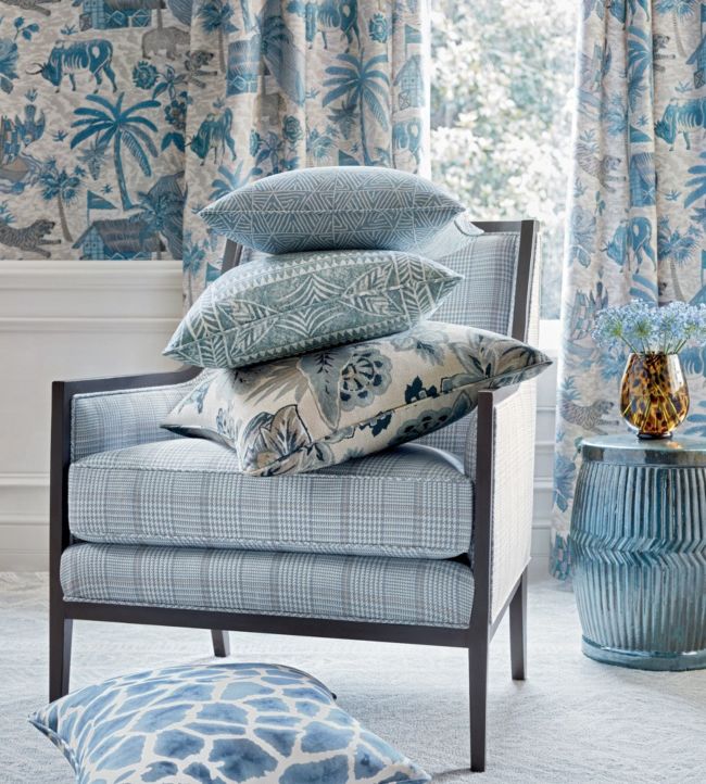 Tiger Reserve Room Fabric - Blue