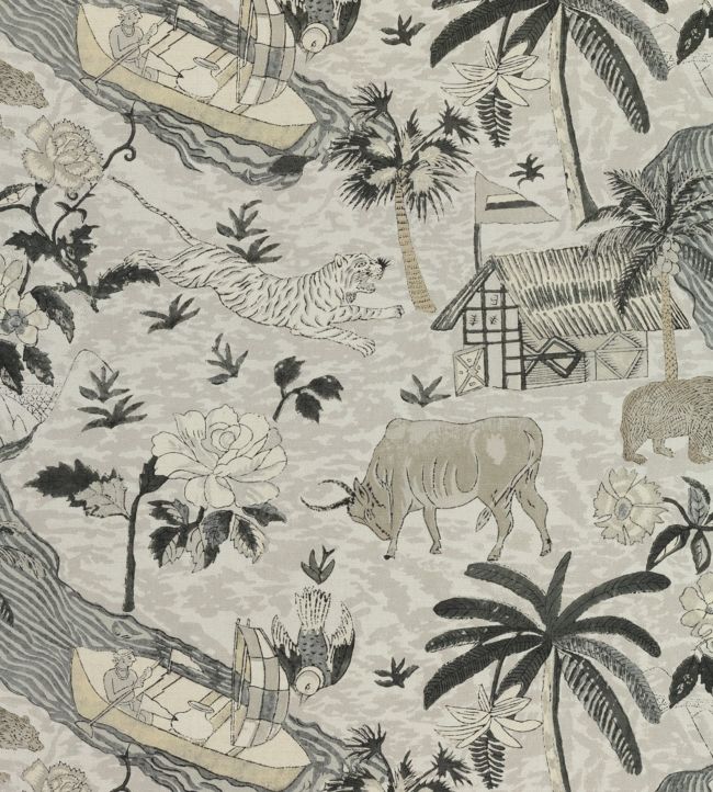 Tiger Reserve Fabric - Gray 