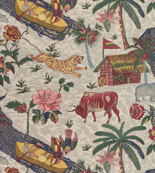 Tiger Reserve Fabric - Red