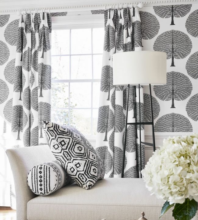 Mulberry Tree Room Fabric - Black
