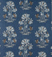 Lily Flower Fabric -  Blue 