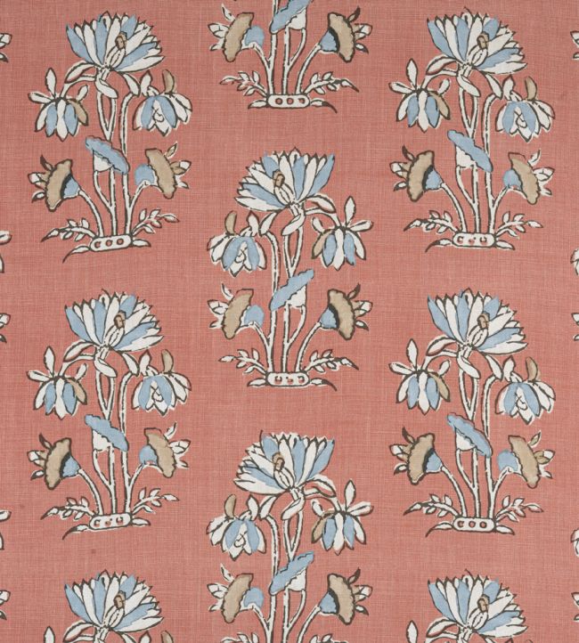 Lily Flower Fabric - Orange 