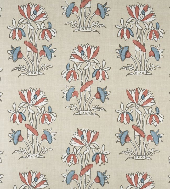 Lily Flower Fabric - White