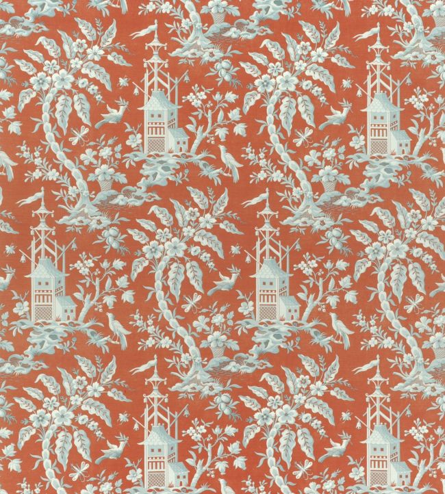 Pagoda Garden Fabric - Orange 