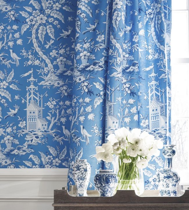 Pagoda Garden Room Fabric - Orange 