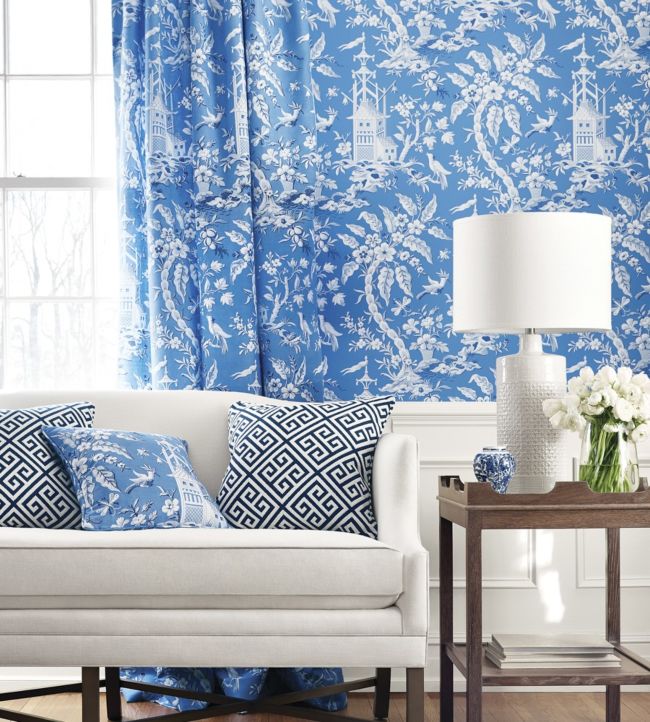 Pagoda Garden Room Fabric - Black