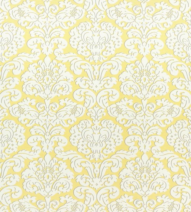 Trelawny Damask Fabric - Yellow 