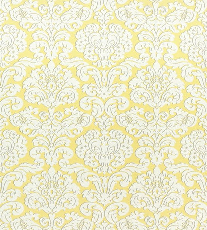 Trelawny Damask Fabric - Yellow 