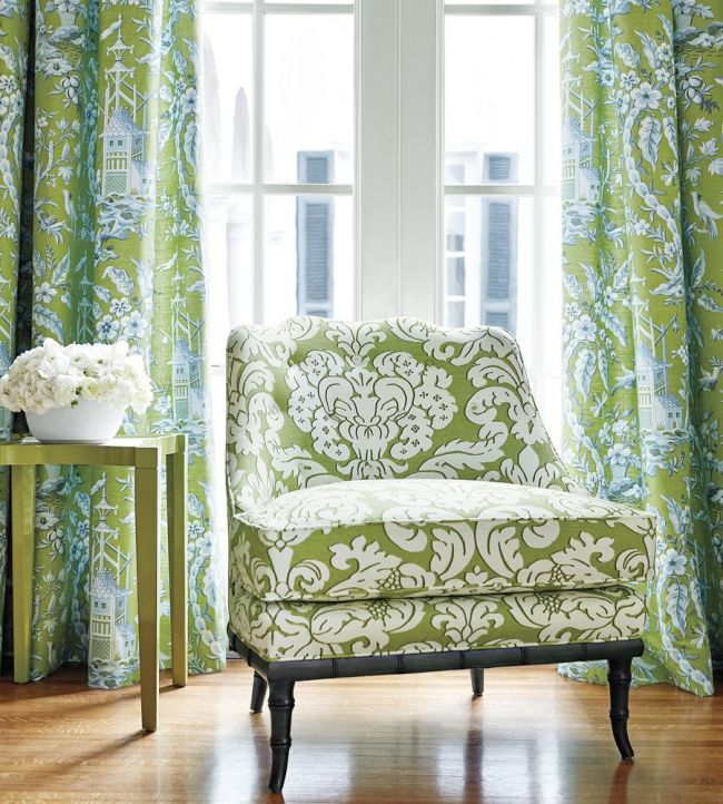 Trelawny Damask Room Fabric - Sand