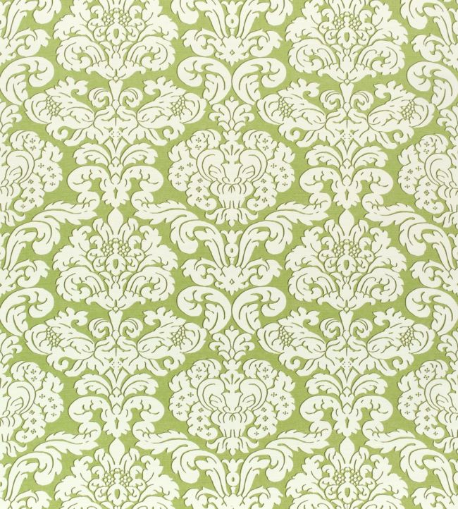 Trelawny Damask Fabric - Green 
