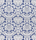 Trelawny Damask Fabric - Blue