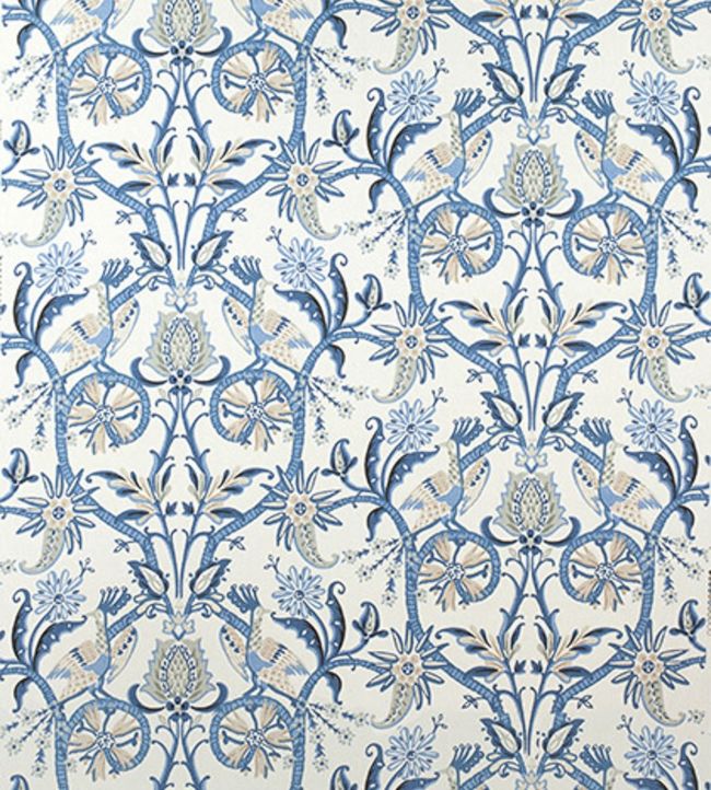 Peacock Garden Fabric - Blue 
