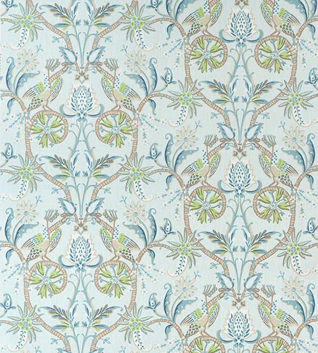 Peacock Garden Fabric - Teal