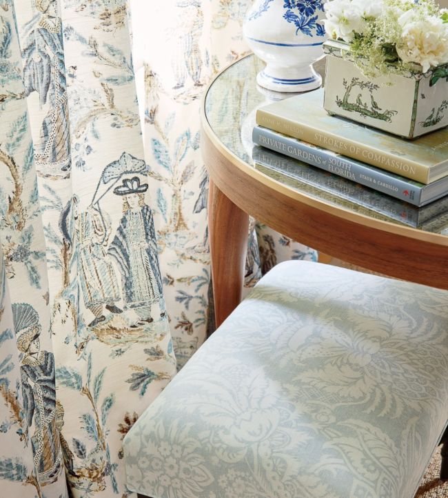 Royale Toile Room Fabric - Teal