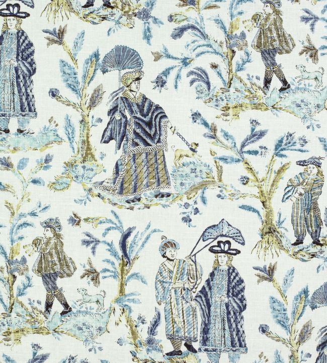 Royale Toile Fabric - Teal 