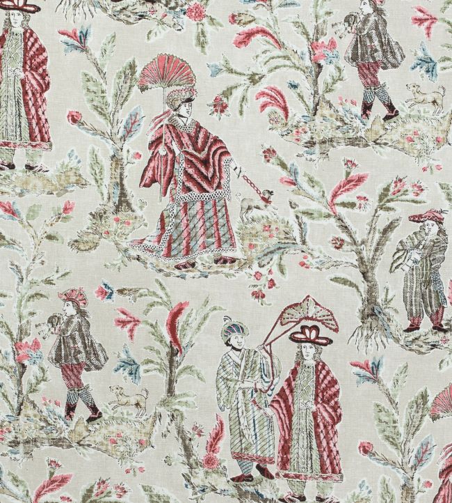 Royale Toile Fabric - Pink