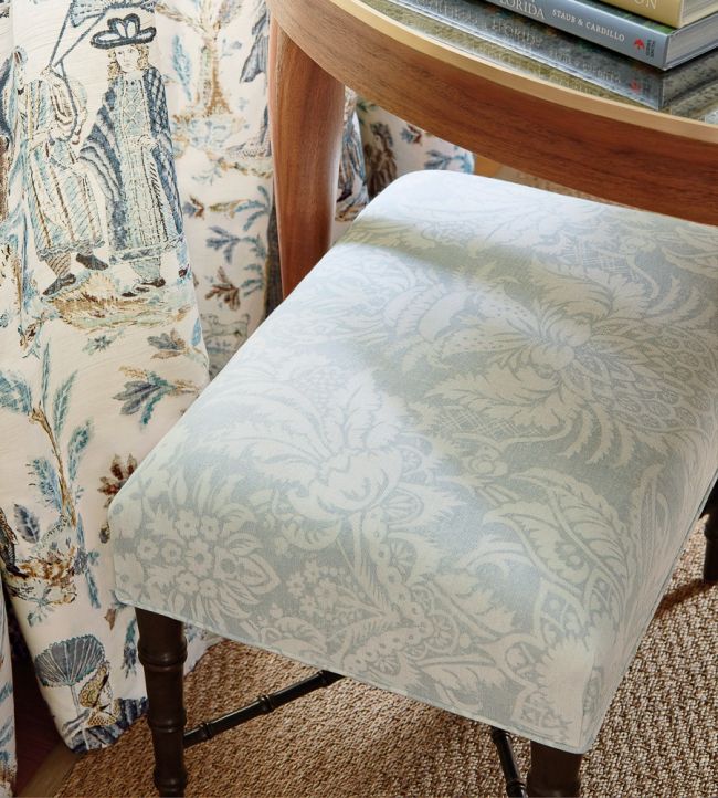 Chardonnet Damask Room Fabric - Teal