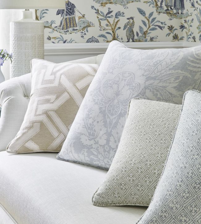 Chardonnet Damask Room Fabric - Gray