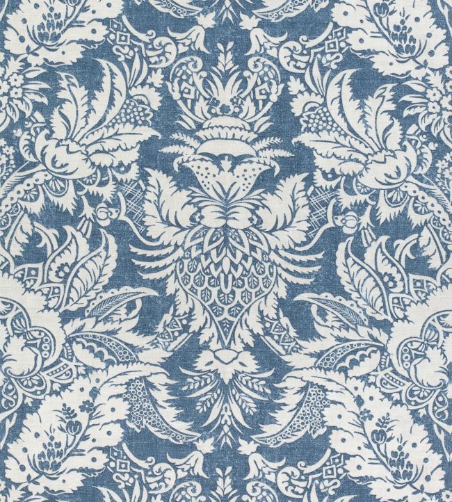 Chardonnet Damask Fabric - Blue 