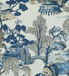 Asian Scenic Fabric - Blue 