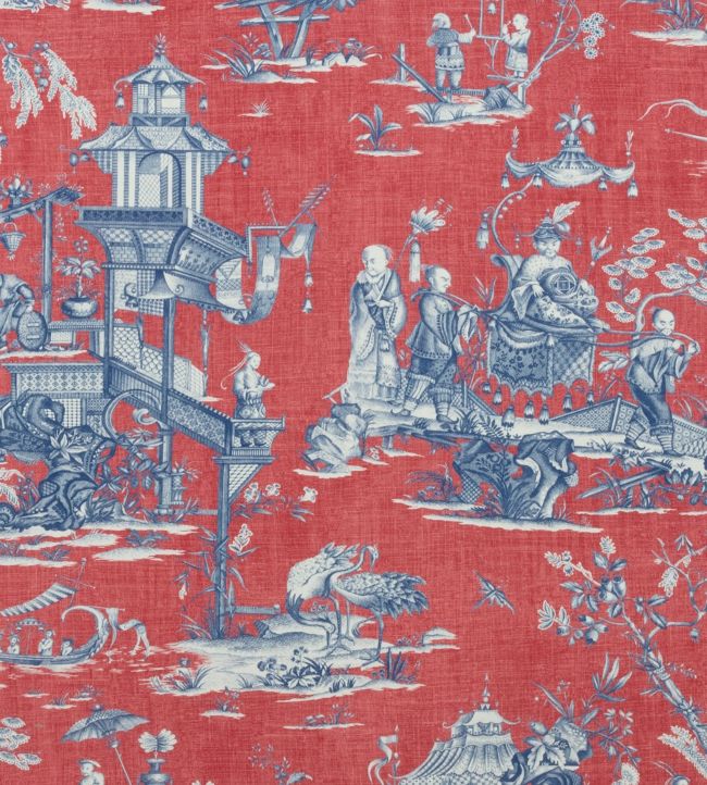 Cheng Toile Fabric - Red 