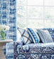 Ikat Stripe Room Fabric - Blue