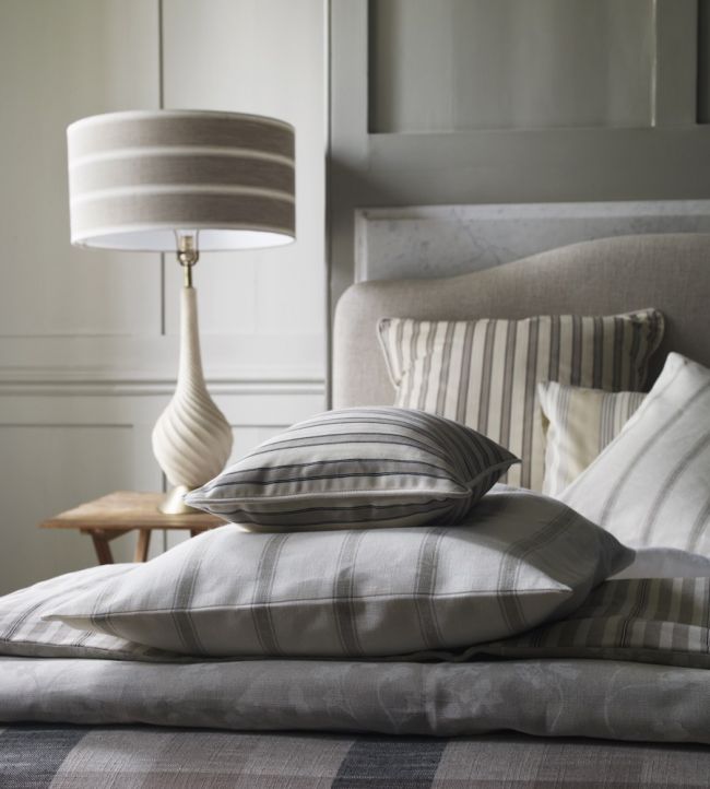 Blazer Stripe Room Fabric - Gray